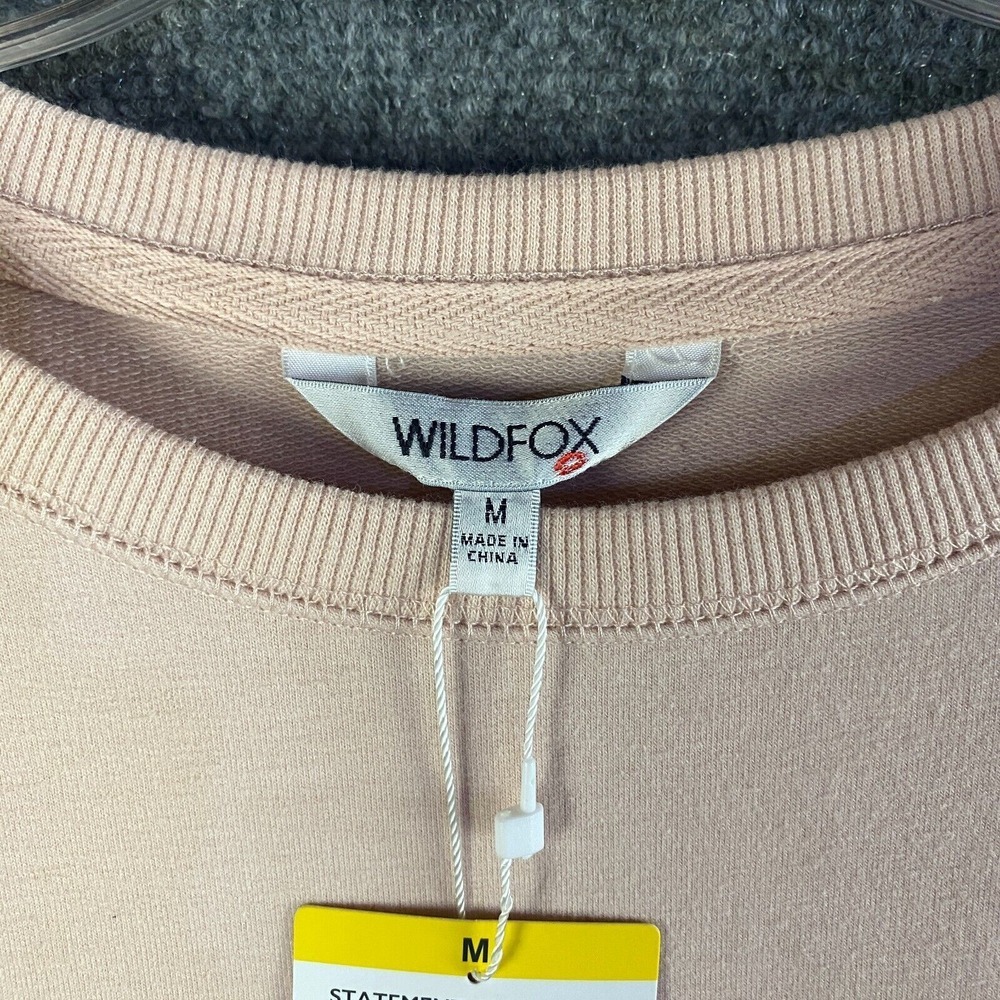 Wildfox Sweatshirt Women's Medium Pink‎ Pullover Cotton Blend Casual NWT - Picture 3 of 10